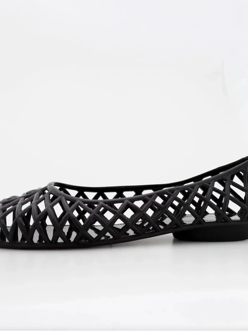 Los Angeles Apparel Black Lattice Ballet Flats